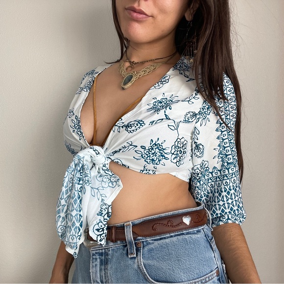 Mandala Wrap Crop Top - Picture 5 of 5